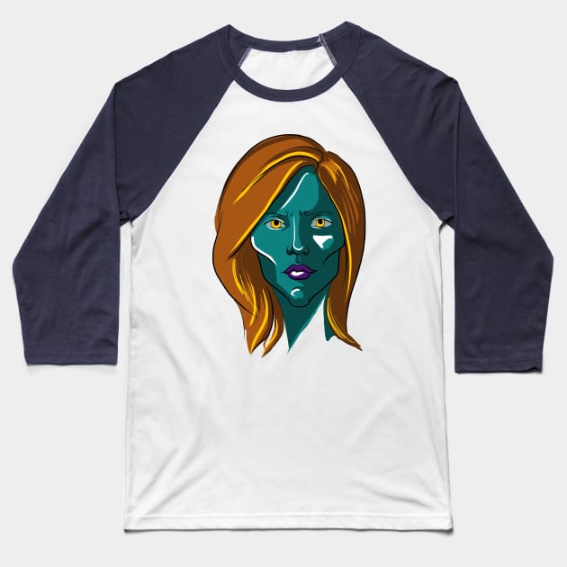 Blue woman Baseball T-Shirt by afalinariel